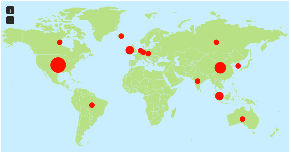 World map of attack probes