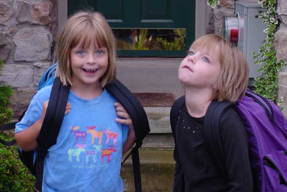 Alex & Cate on the first day of school 2003.