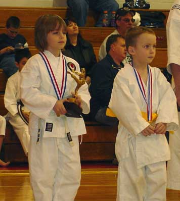 Cate receives first place for Kata at 2004 AAU Championship Tournament.
