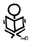 Image - line figure reading a book