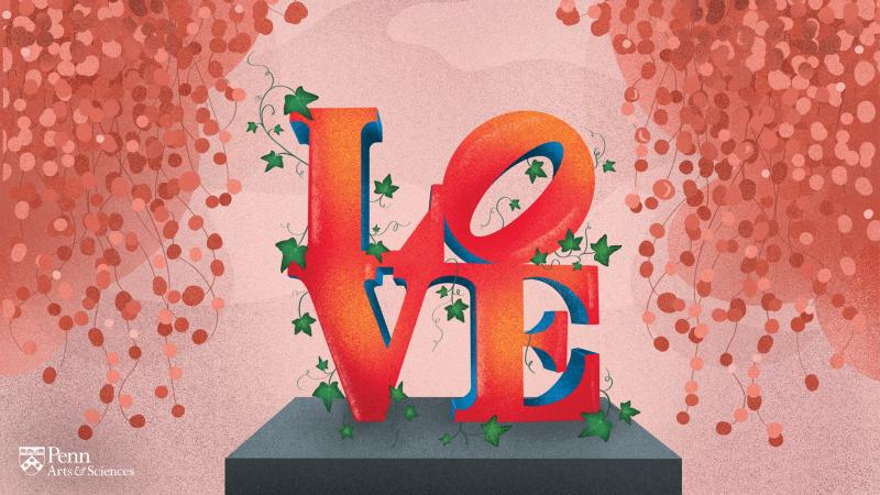 Virtual Background 10 - Love Statue Illustration